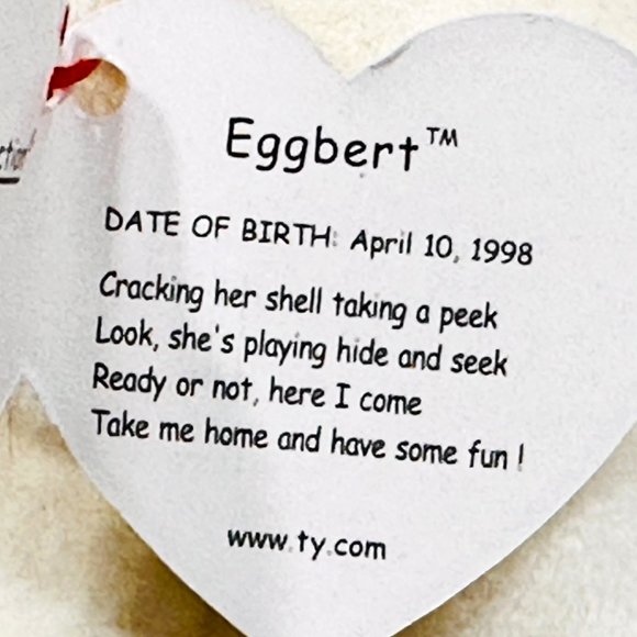 Ty Eggbert Hatching Egg Beanie Baby - Vintage 1999 - All Tags - Picture 5 of 8
